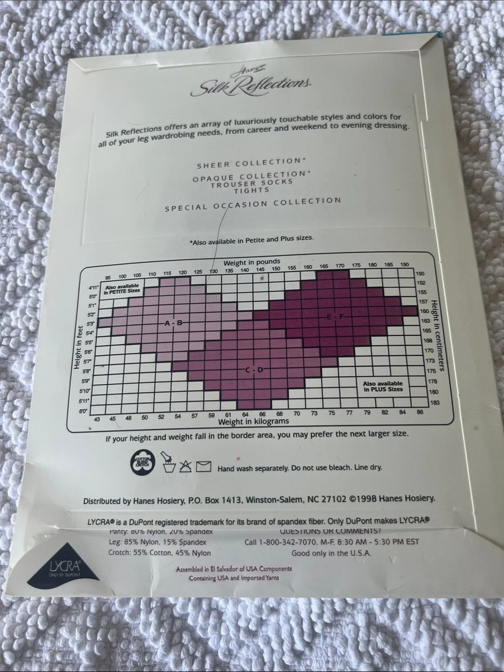 Hanes Silk Reflections Packaging - White, Burgundy & Gold